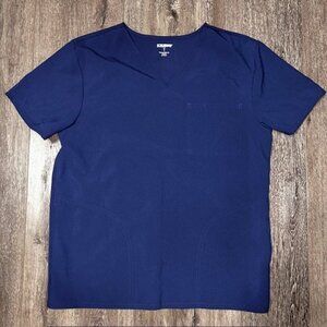 Scrubstar Scrub Top Men's Medium Navy Ultimate Stretch Antimicrobial V-Neck NWOT
